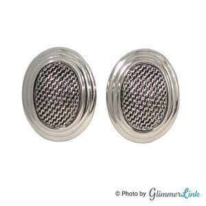Vintage Avon Silver Tone Magnetic Convertible Mesh Earrings – 1999 Modernist